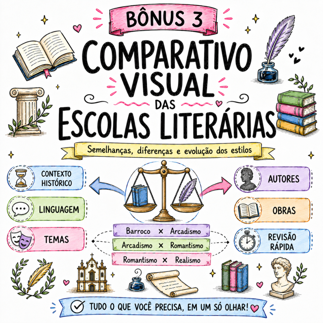 Bônus 3 - Comparativo Visual das Escolas Literárias