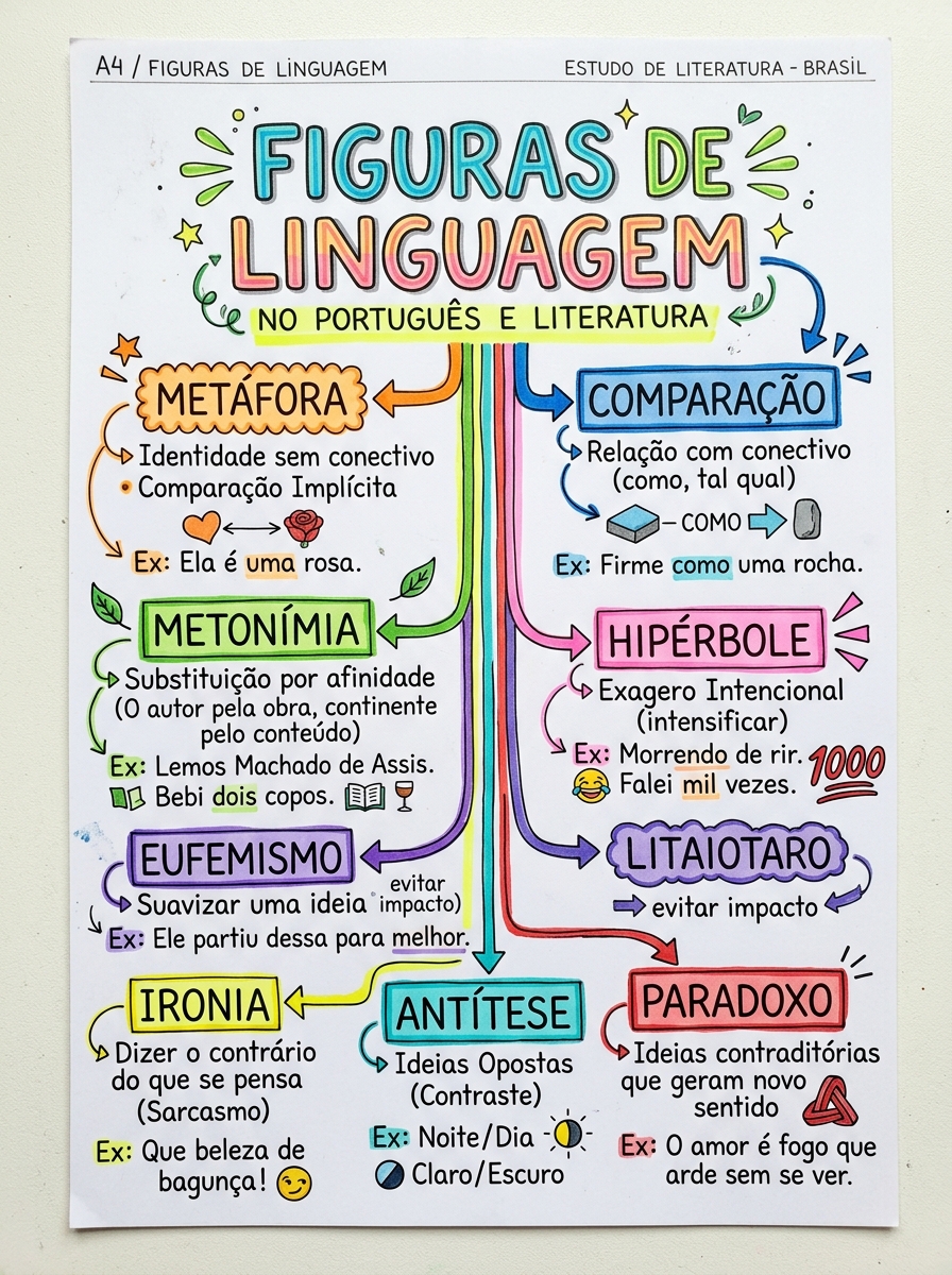 Mapa Visual A4 - Figuras de Linguagem